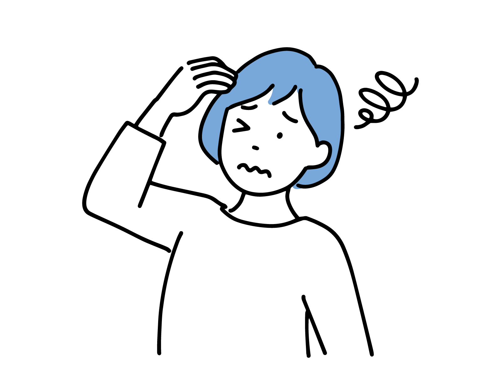 頭痛で悩んでる方のイラスト